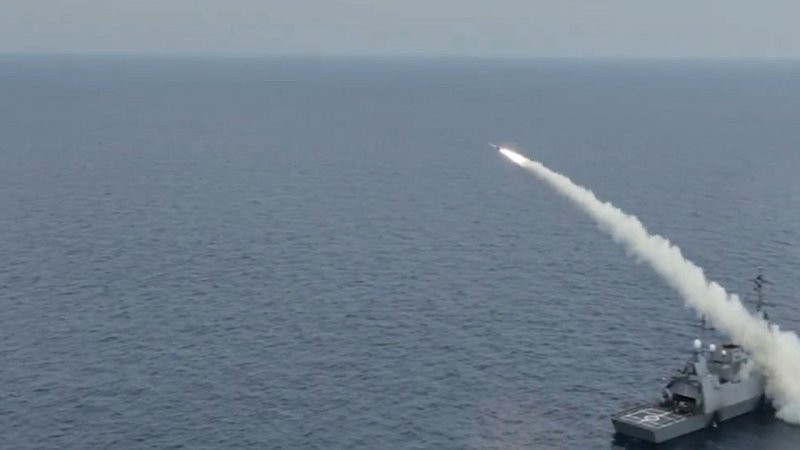 Запуск противокорабельной ракеты "Габриэль-5", Израиль